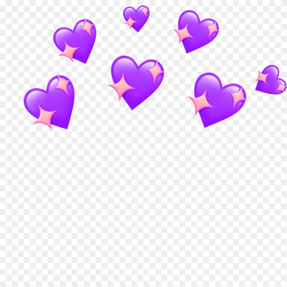 Hearts Crown Heartscrown Pink Tumblr Snapchat, Purple, Heart, Symbol Free Png Download