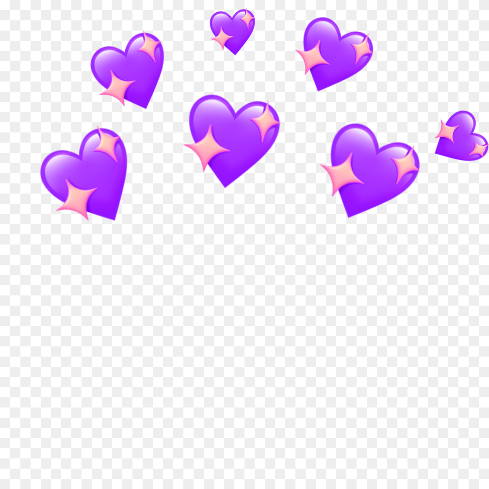 Hearts Crown Heartscrown Pink Tumblr Snapchat Anjo Heart Emoji Transparent Background, Purple, Symbol Png
