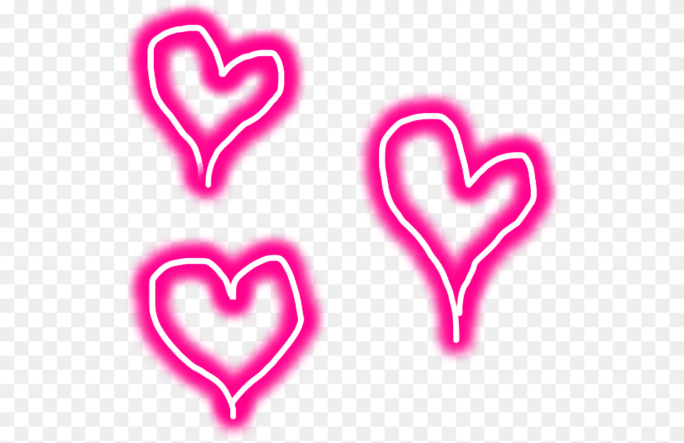 Hearts Cute Pink Aesthetic Art Neon Love Valentine Heart, Light, Food, Ketchup, Dynamite Free Png Download