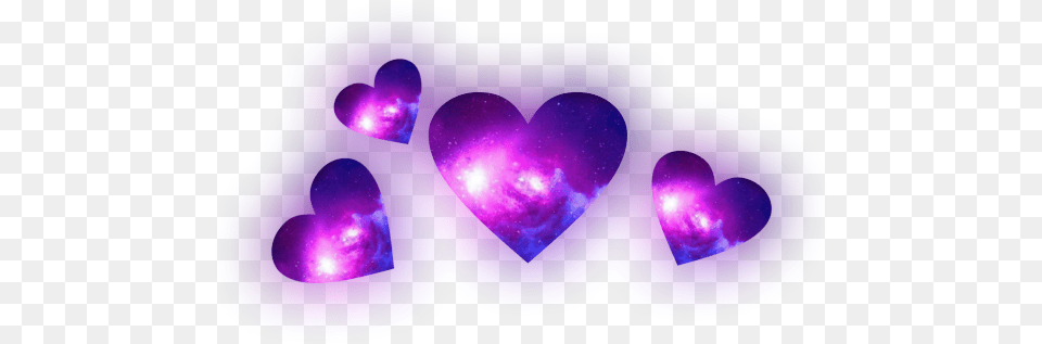 Hearts Galaxy Purple Purplegalaxy Heartscrownlights Heart, Crystal, Accessories, Light Free Png