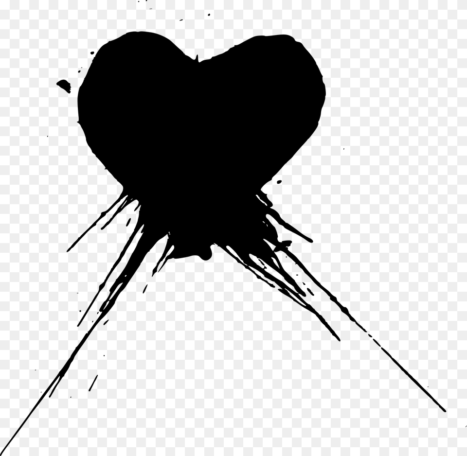 Hearts Heart Blackheart Blackhearts Paint Splatter Heart Splatter Clipart, Gray Free Png Download