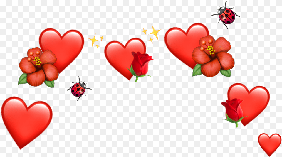 Hearts Heart Crown Crowns Heartcrowns Heartcrown Red Heart Emoji Crown, Animal, Insect, Invertebrate, Flower Free Png