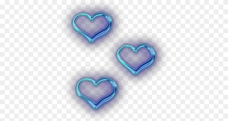 Hearts Heart Neon Tumblr Blue Heart Transparent Background, Light, Disk Free Png Download