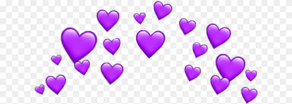 Hearts Heart Purple Snapchat Filter Crown Heartcrown Blue Heart Emojis Transparent, Symbol Png