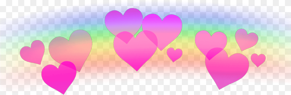 Hearts Heart Rainbow Coeurs Corazones Ftestickers Stick Heart Crown Black Png Image