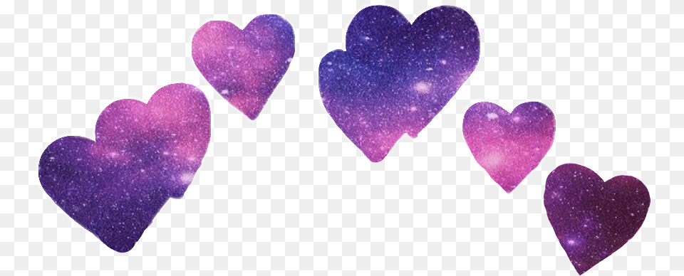 Hearts Heartcrown Galaxy Purplegalaxy Heart, Flower, Petal, Plant, Purple Png Image
