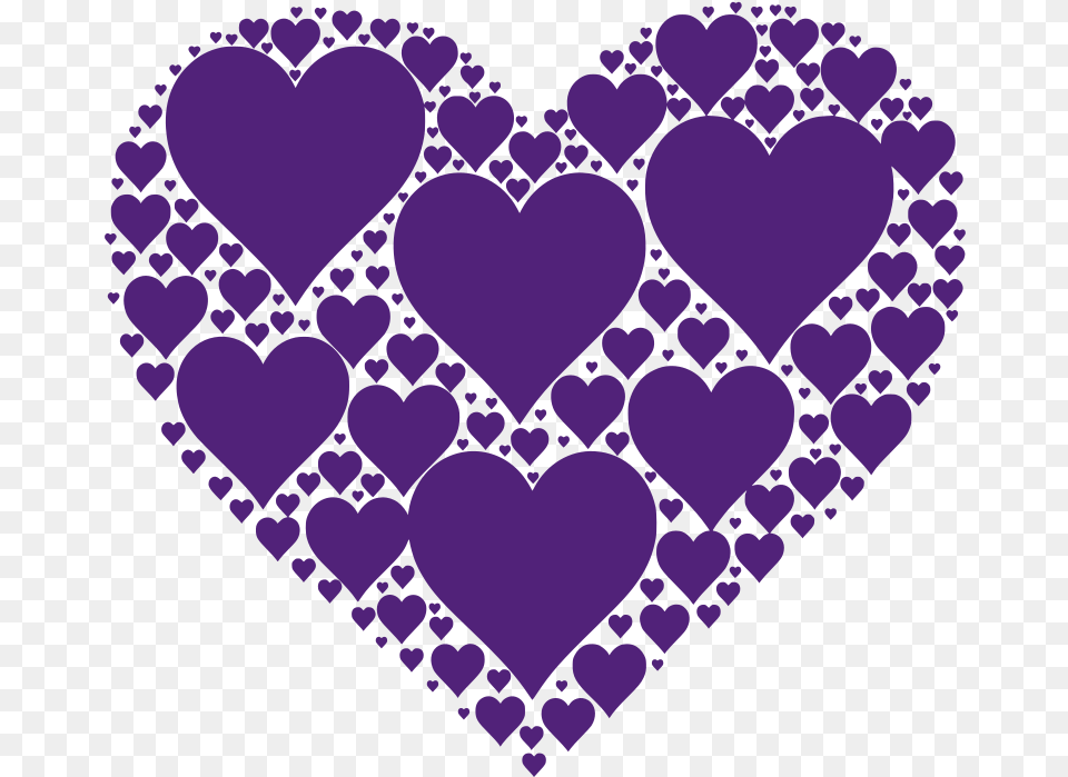 Hearts In Heart Love Hearts, Purple Free Png