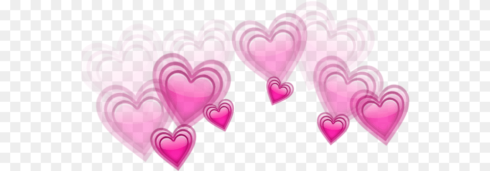 Hearts Love Heart Crown Beautiful Sticker Stickers Pink Heart Crown, Purple, Chandelier, Lamp Png Image