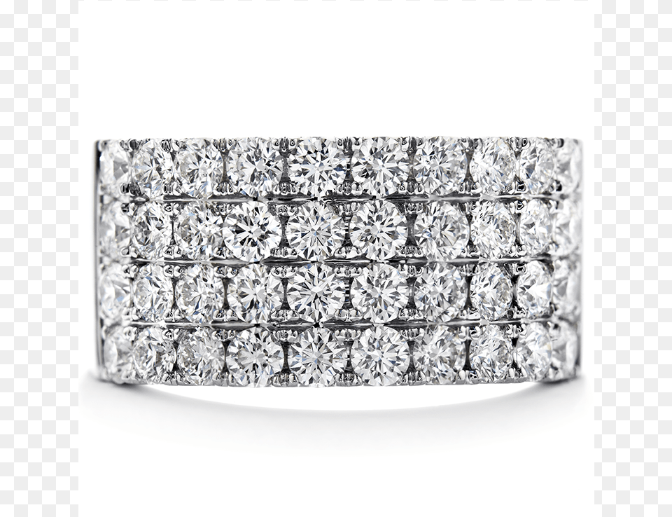 Hearts On Fire 4 Row Diamond Ring, Accessories, Gemstone, Jewelry, Silver Free Png