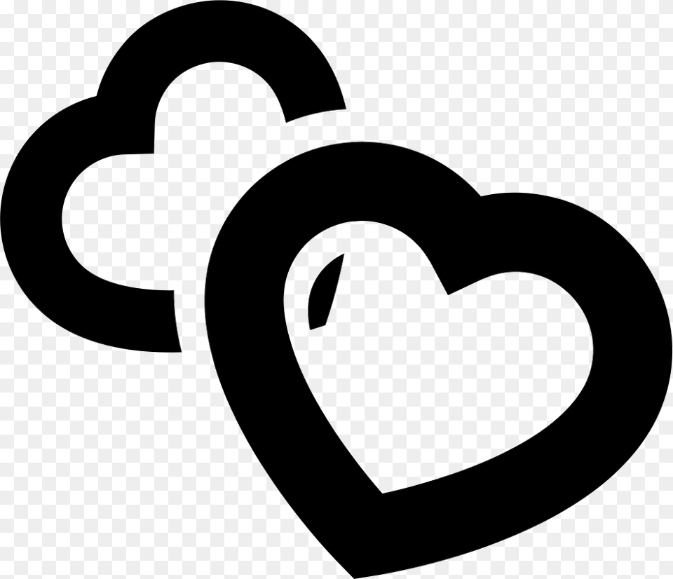 Hearts Outlines Of Gross Lines Icono Corazones Negros, Heart, Stencil, Symbol Png Image