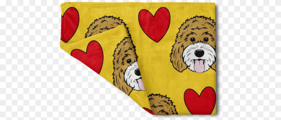 Hearts Pattern Fleece Blanket Cockapoo Free Png Download