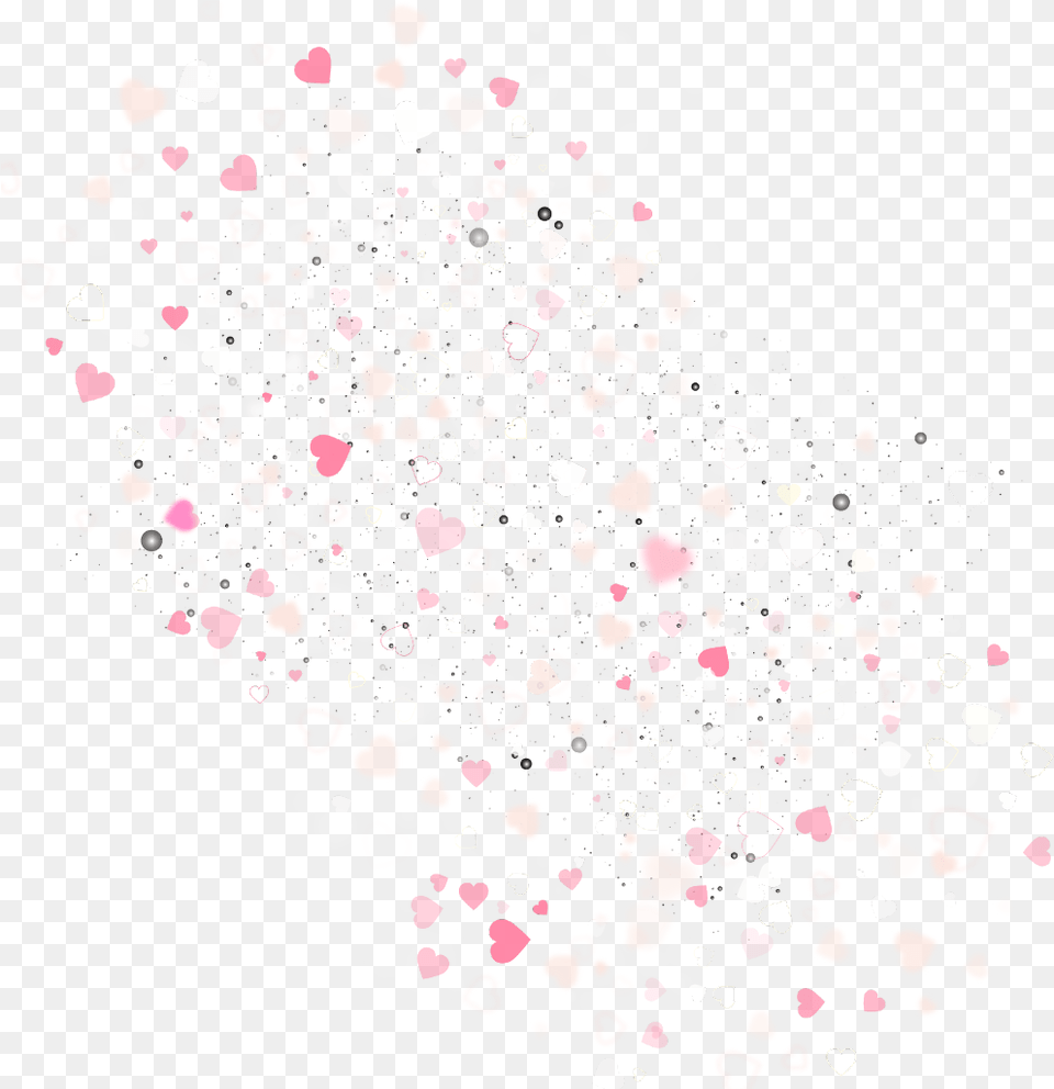 Hearts Pink Girly Cute Kawaii Particles Pretty Illustration, Paper, Confetti Free Png Download