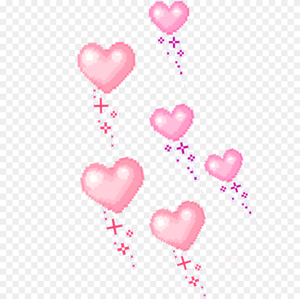 Hearts Pixels Kawaii Heart Pinkaesthetic Fixedit Kawaii Heart Pixel Art, Flower, Plant, Rose, Baby Png Image
