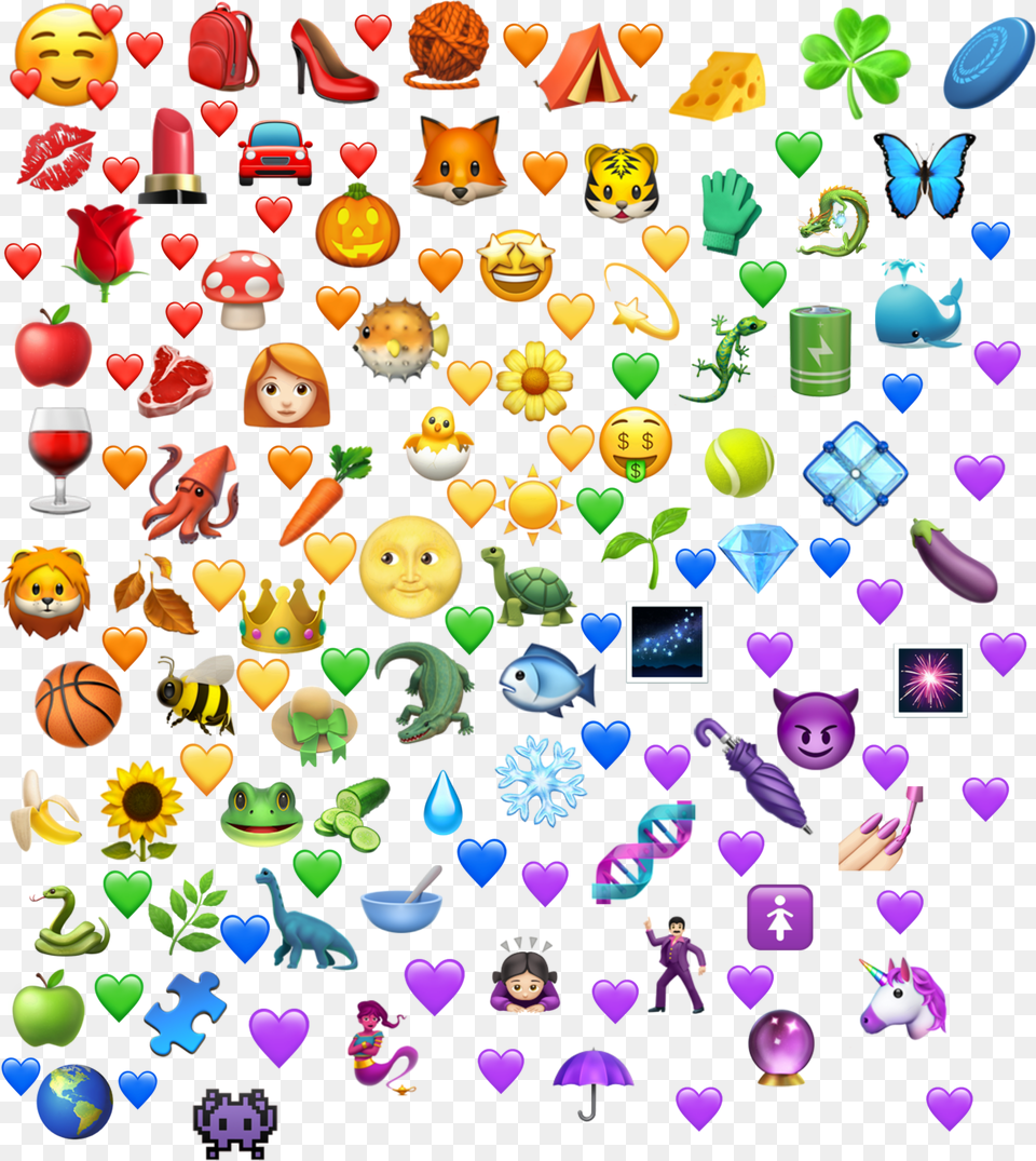 Hearts Rainbowhearts Rainbow Emoji Emojis Emojistickers Aesthetic Rainbow Emojis Png Image