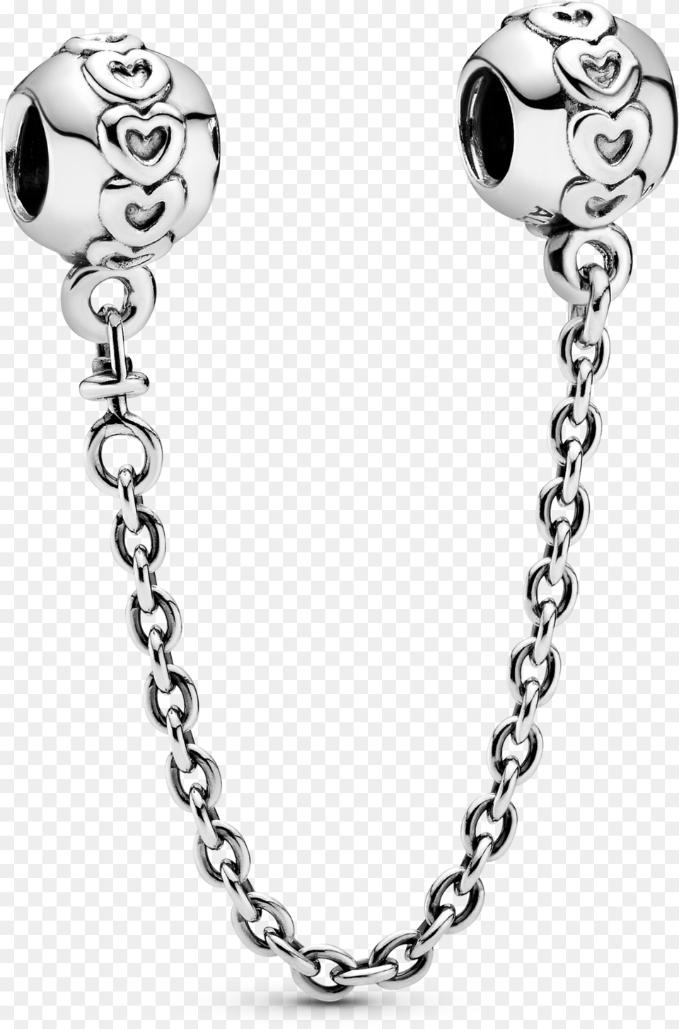 Hearts Silver Safety Chain Hk Pandora Online Store Pandora Safety Charm, Accessories, Jewelry, Earring, Necklace Free Transparent Png