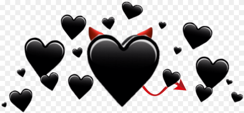 Hearts Sticker Devil Black Blackheart Herz Herzen Black Heart Crown, Person, Face, Head Png Image