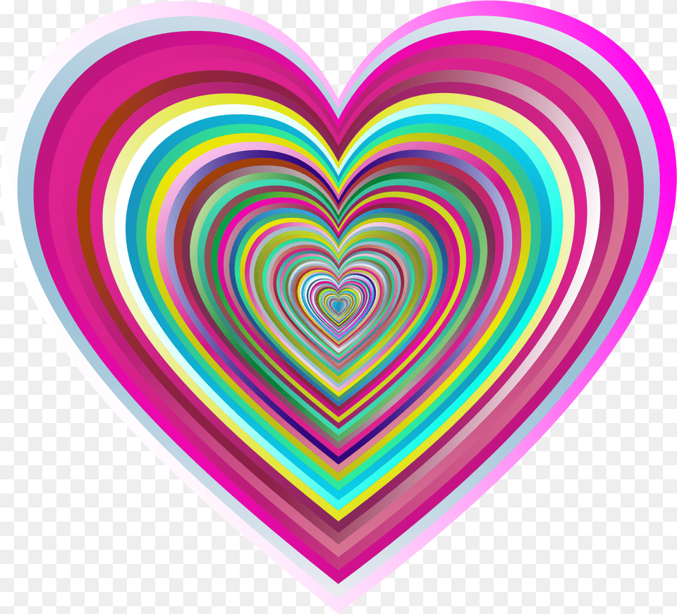 Hearts Tunnel 7 Love Hearts Psychedelic, Heart, Pattern Free Transparent Png