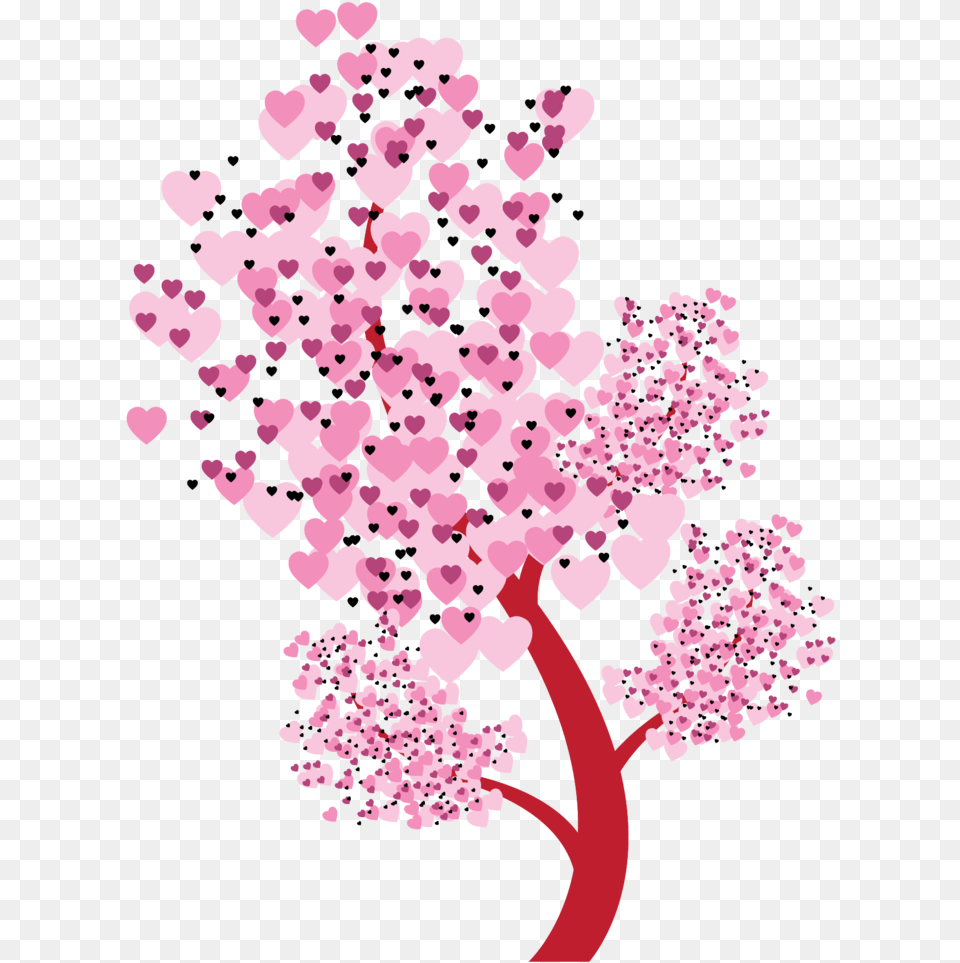 Hearts With Background Heart, Flower, Plant, Cherry Blossom Png Image