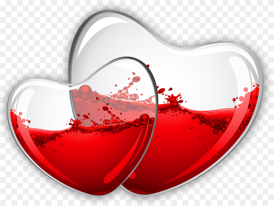Hearts With Red Wine Beautiful Heart Download, Glass, Alcohol, Beverage, Liquor Free Transparent Png
