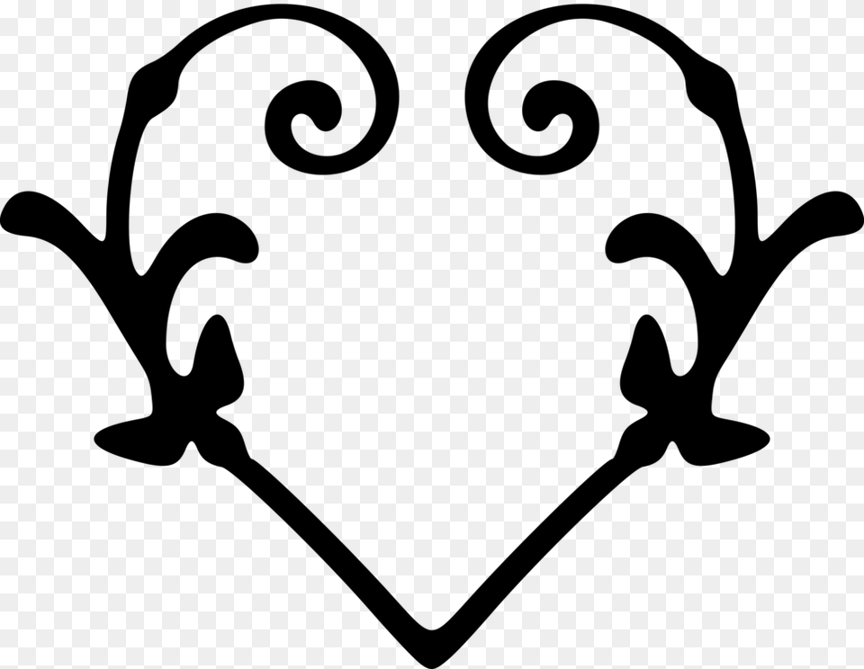 Heartsilhouettelove Stylised Heart, Gray Free Transparent Png