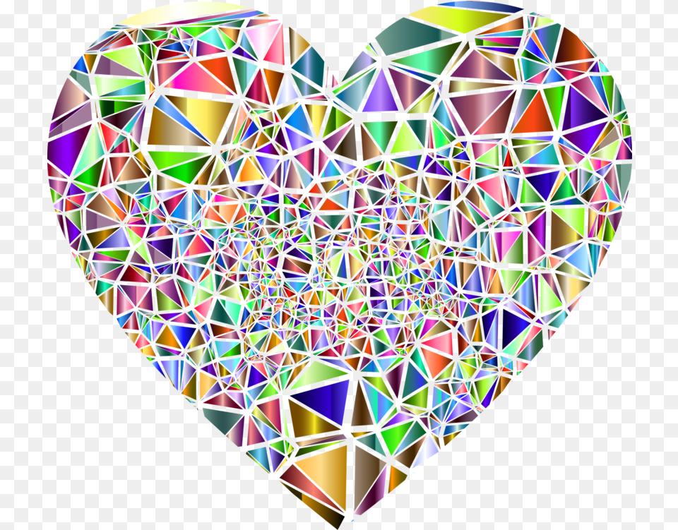 Hearttrianglesymmetry Clipart Royalty Svg Vitrales Con Poligonos, Art Free Png