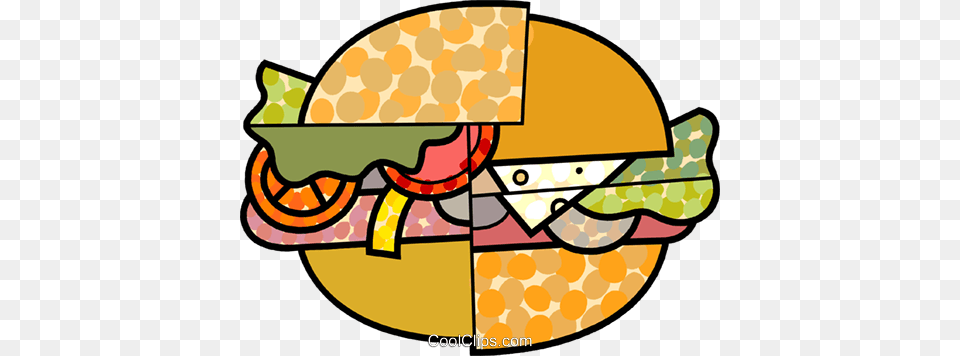 Hearty Sandwich Royalty Free Vector Clip Art Illustration, Burger, Food Png