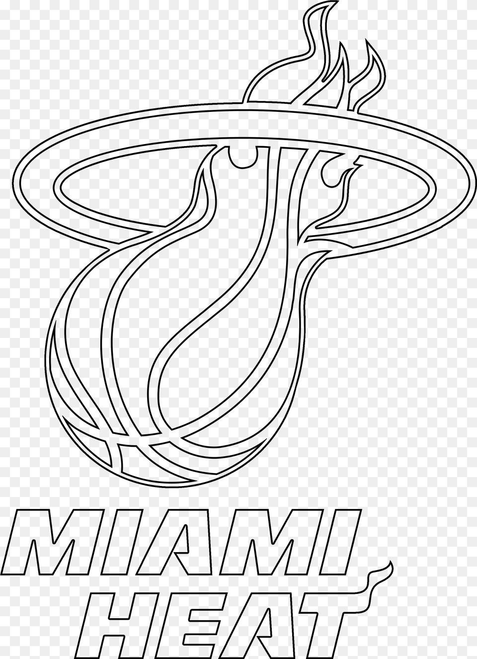 Heat At Getdrawings Com For Personal Golden States Warriors Logo Drawing, Gray Png Image