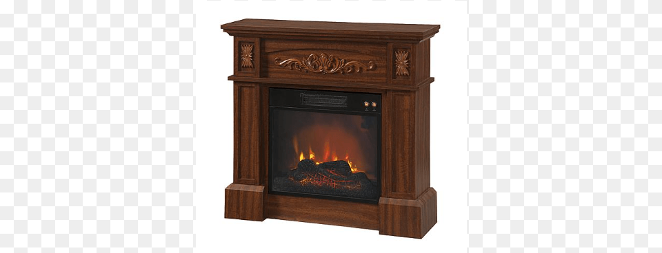 Heat Up With This Electric Fireplace For Only 23 Yes Essential Home Livingston Electric Fireplace Brown, Hearth, Indoors Free Png