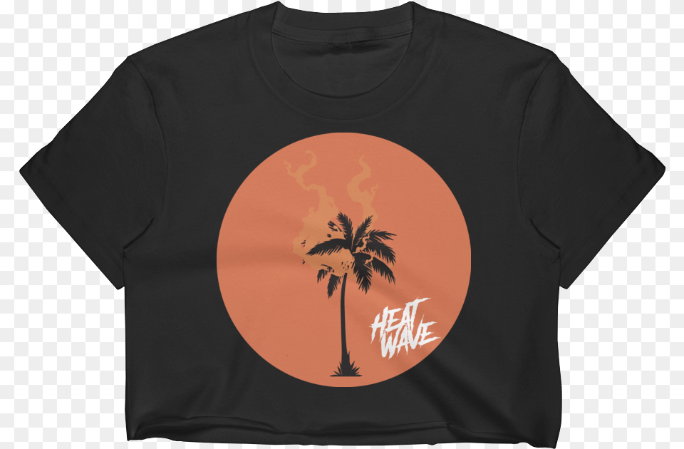 Heat Wave Retro Crop Top Peach Emoji Crop Top, Clothing, T-shirt, Shirt, Palm Tree Free Png Download