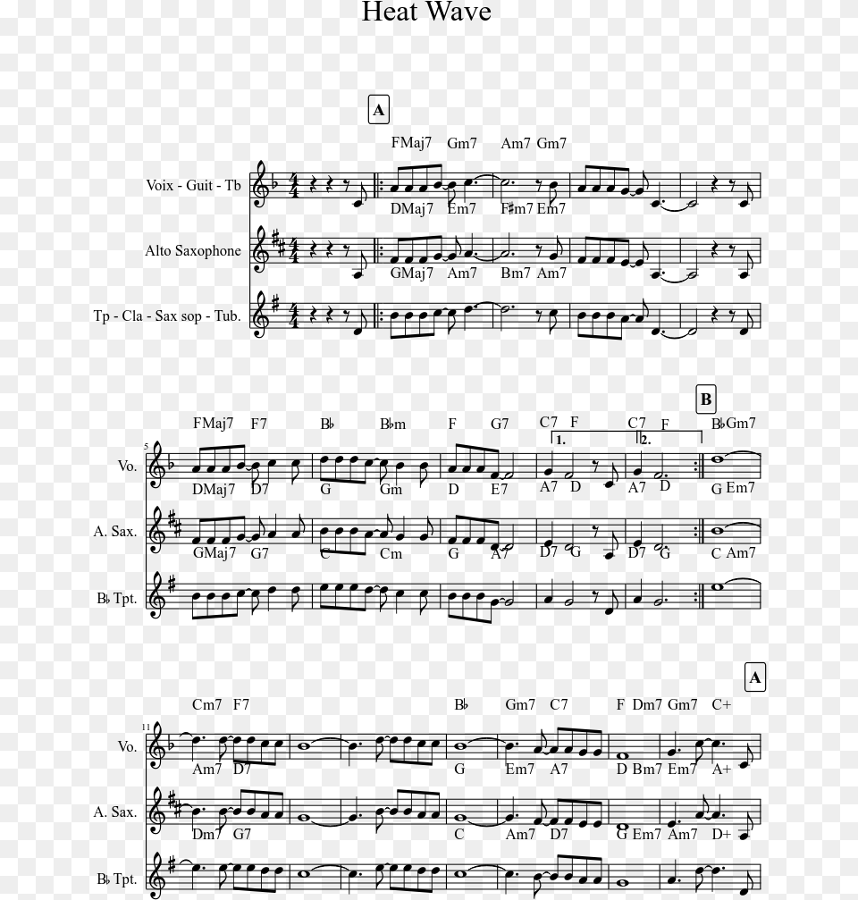 Heat Wave Sheet Music 1 Of 2 Pages Sherlock Medley Violin Sheet, Gray Png