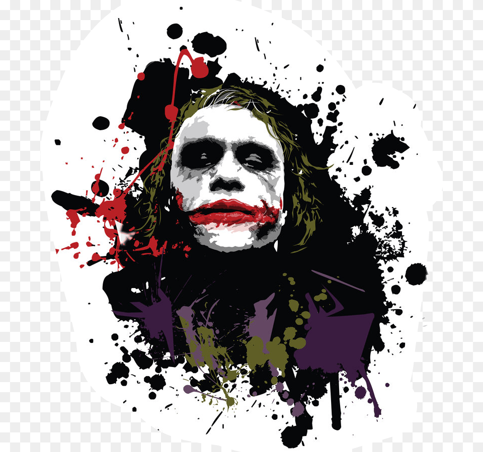 Heath Ledger Joker Art Heath Ledger Joker, Graphics, Head, Face, Portrait Png
