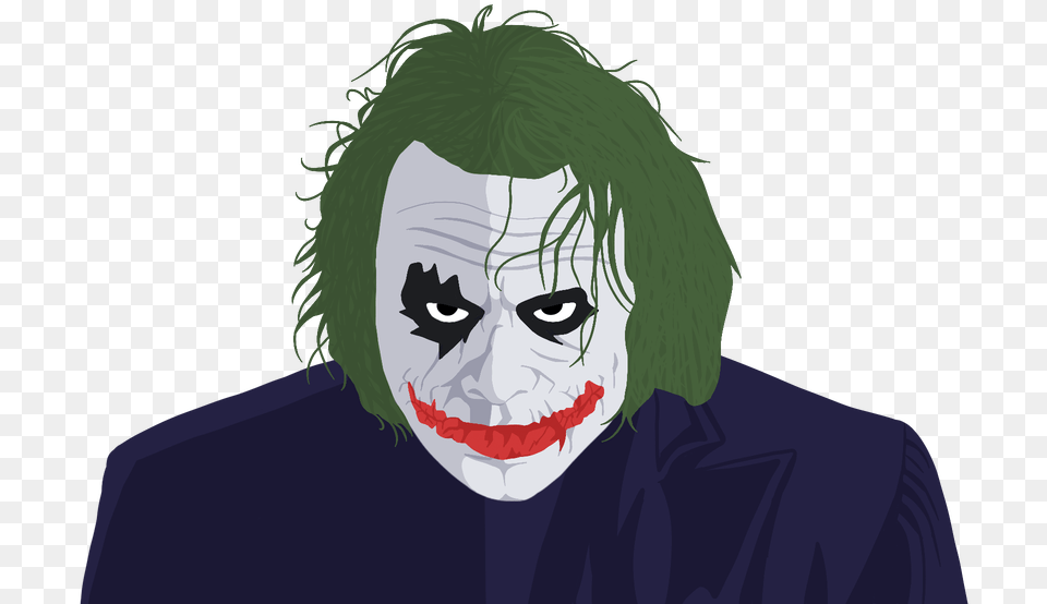 Heath Ledger Joker Cartoon, Adult, Male, Man, Person Png