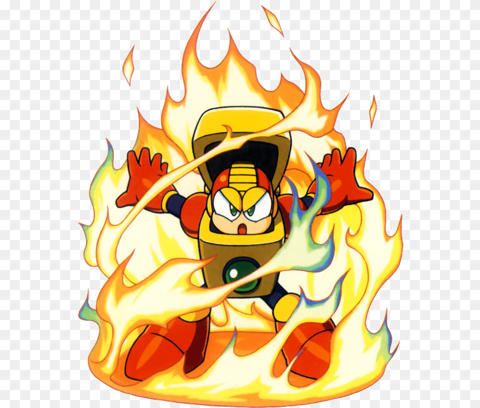 Heatmugshot Heat Man Mega Man, Fire, Flame Png Image