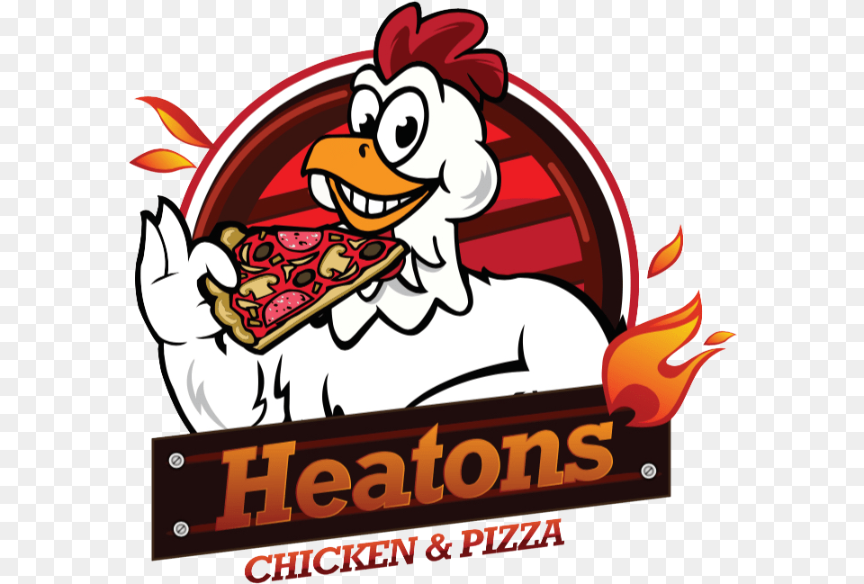 Heatons Chicken Pizza Menu Pizza And Chicken Logo, Dynamite, Weapon Png