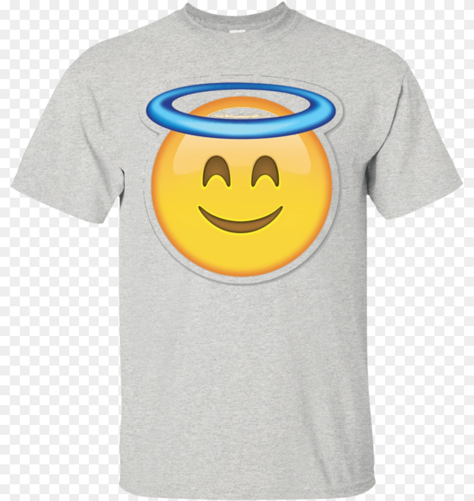 Heaven Angel Ring Smiley Emoji Emoticon T Shirt Climate Change Funny T Shirt, Clothing, T-shirt, Toy Free Transparent Png