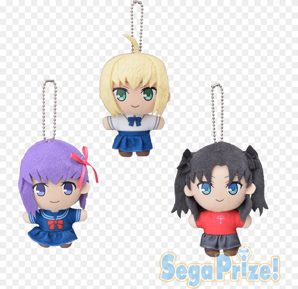 Heavens Feel Mascot Plush Anime Figure Keychains Fate Stay Night, Doll, Toy, Face, Head Free Transparent Png