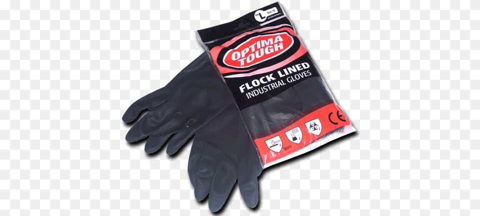 Heavy Duty Rubber Gloves Ramon Optima Tough Flock Lined Industrial Gloves L, Clothing, Glove, Baseball, Baseball Glove Free Png Download