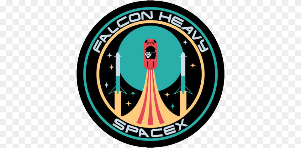 Heavy Falcon Space X Patch Sticker 3 Falcon Heavy Logo, Emblem, Symbol Png Image