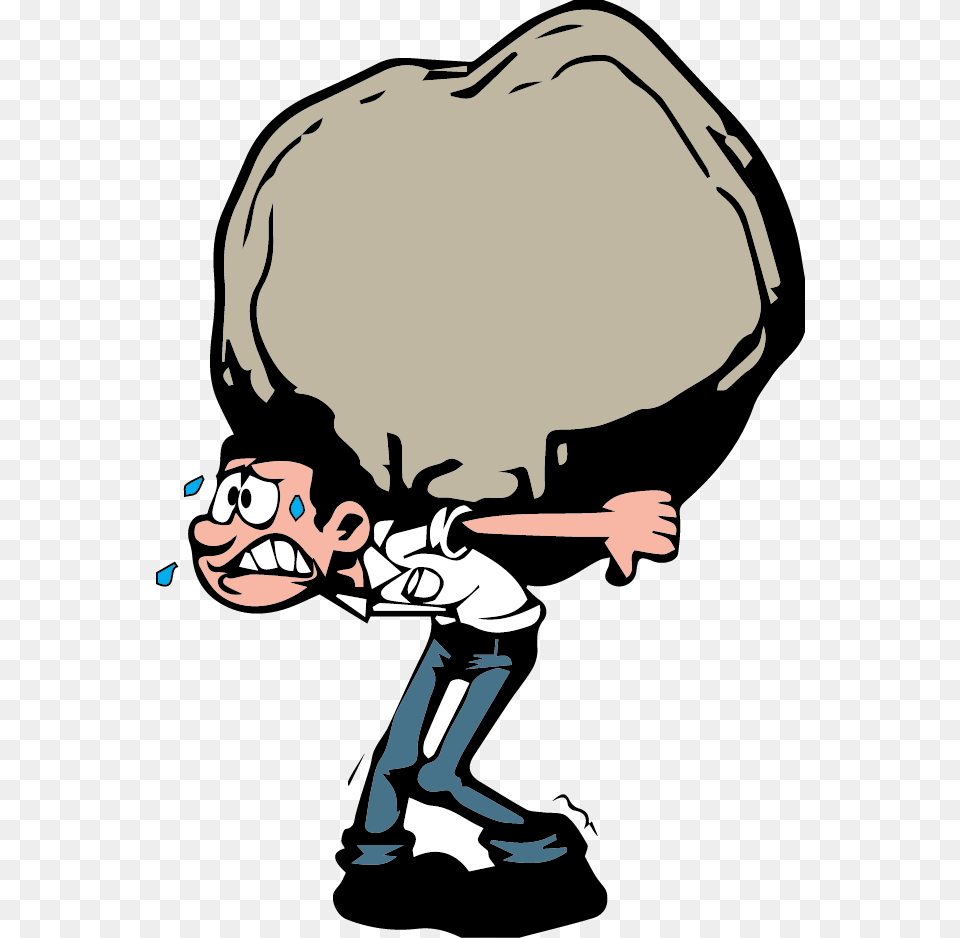 Heavy Load Clipart Carrying A Heavy Load, Book, Comics, Publication, Person Free Png