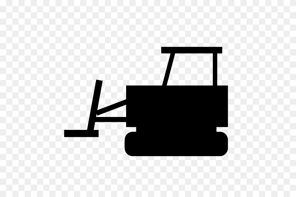 Heavy Machine Bulldozer Icon Material Mark Symbol, Gray Free Transparent Png