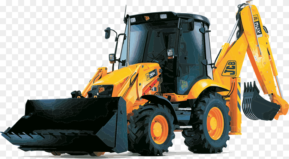 Heavy Machinery Tractor Loader Dig Yellow, Machine, Bulldozer Png Image