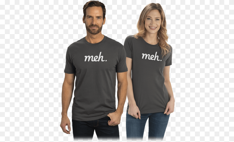Heavy Metal Meh Logo Shirt, Clothing, T-shirt, Adult, Person Png
