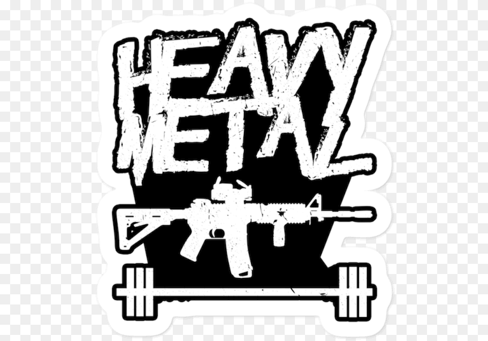 Heavy Metal Sticker Automotive Decal, Stencil, Weapon, Firearm, Gun Png Image