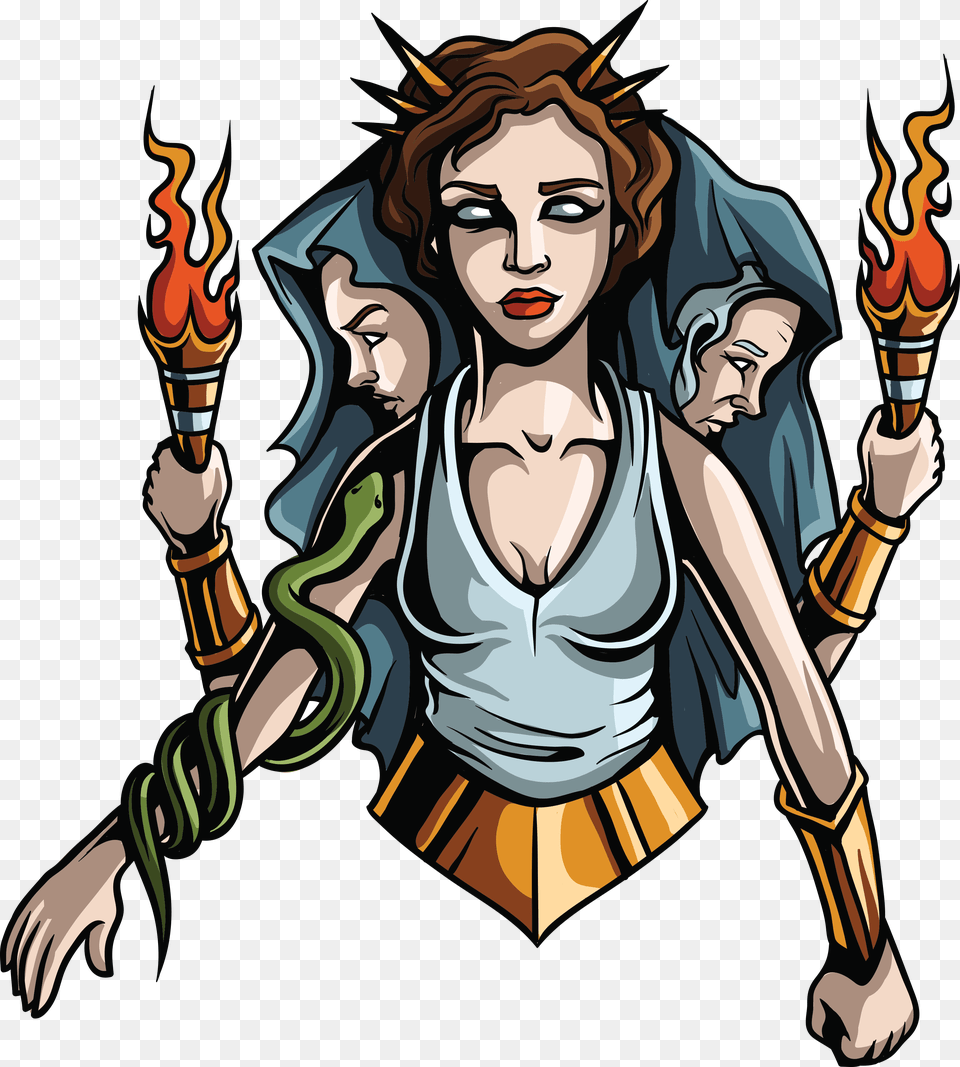 Hecate Greek Gods And Goddesses Stickers, Light, Adult, Person, Female Png