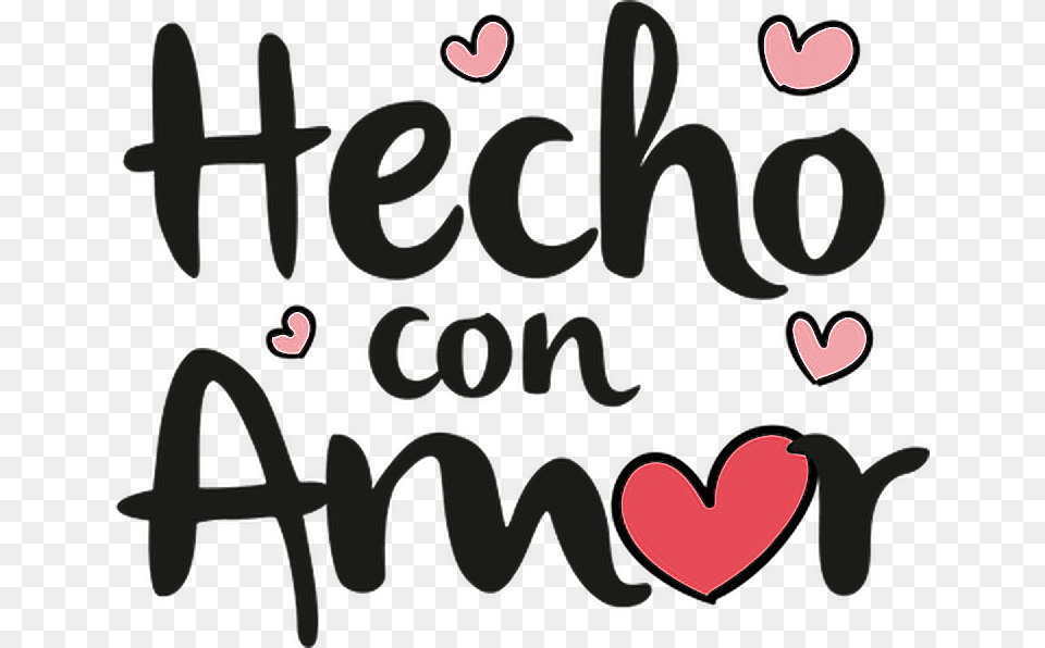 Hecho Con Amor Love Freetoedit Heart, Text Free Png