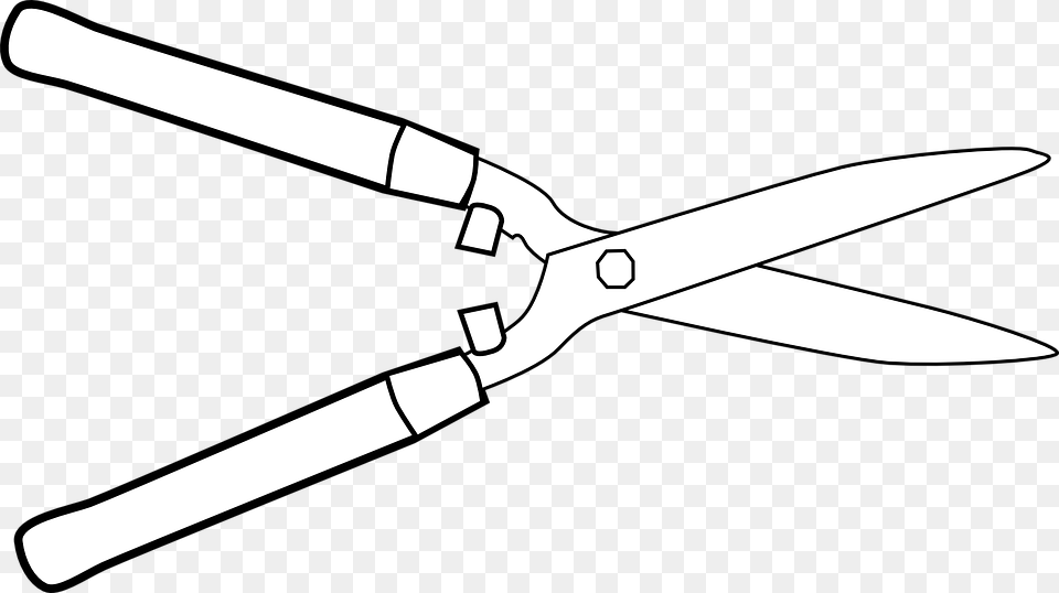 Hedge Cutter Scissors Tool White Gardening Hedge Clippers Clipart, Blade, Weapon, Shears, Dagger Free Png
