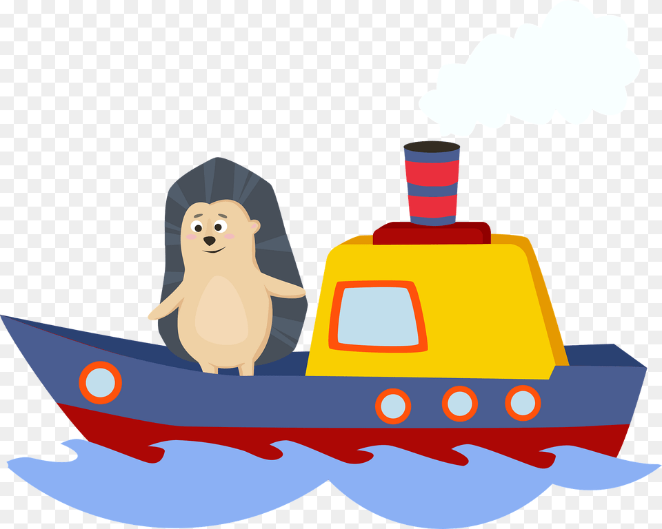 Hedgehog And Ship Clipart, Watercraft, Vehicle, Transportation, Appliance Free Transparent Png