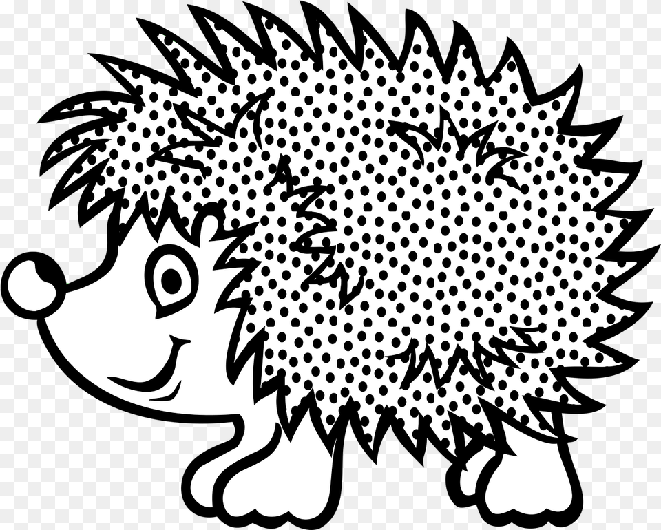 Hedgehog Animal Cartoon Sp Hedgehog Clipart Black And White, Art, Stencil, Drawing, Pattern Png Image