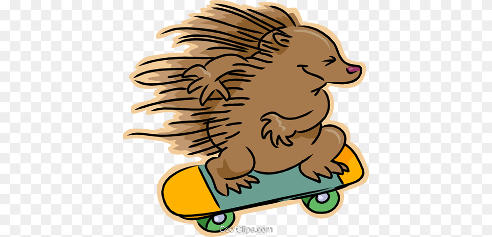 Hedgehog Riding A Skateboard Royalty Vector Clip Art, Baby, Person, Face, Head Free Png
