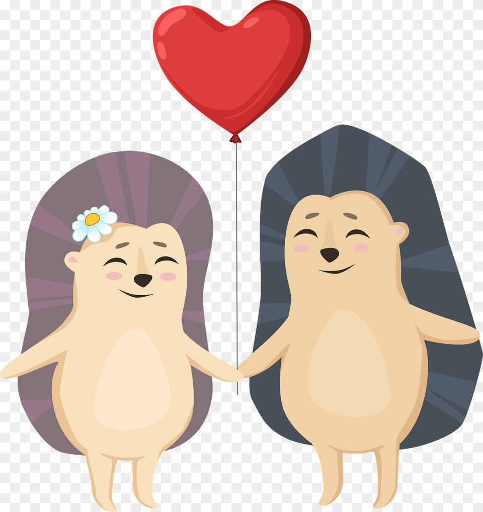 Hedgehogs In Love Clipart, Balloon, Baby, Person, Face Free Png Download
